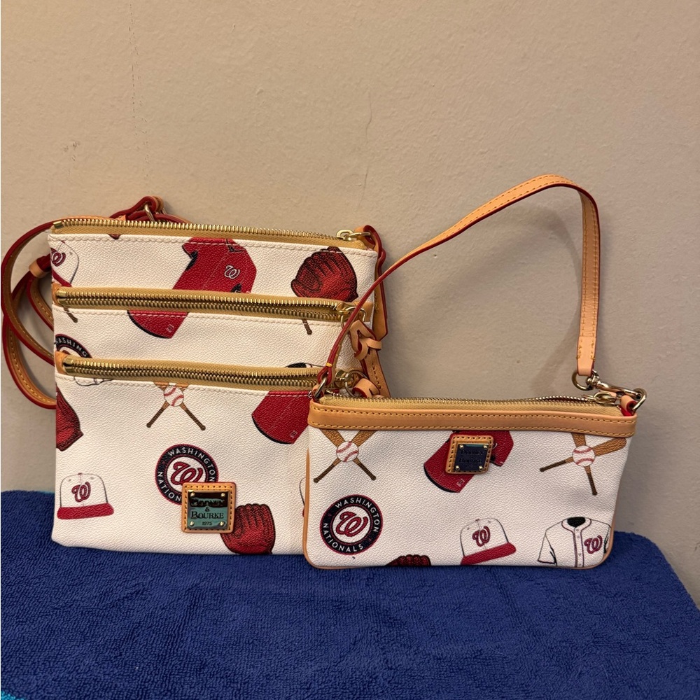 Dooney & Bourke White and Red Heart Crossbody Bag